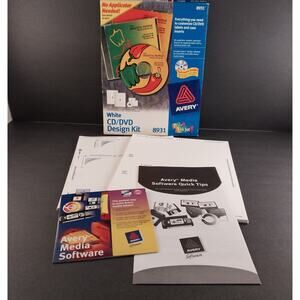 Avery Media Software 8931 CD DVD Design Kit Inkjet Labels Inserts 333 Sheets NOS